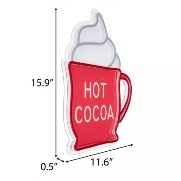 Hot Cocoa LED Neon Sign Red Neon Hot Cocoa Sign - Picture 2 of 4